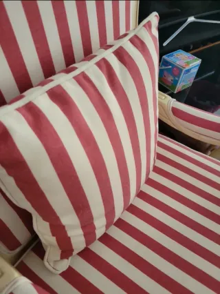 Sillón vintage rayas rojo y blanco