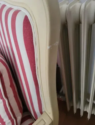 Sillón vintage rayas rojo y blanco