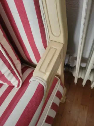 Sillón vintage rayas rojo y blanco