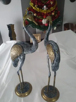Par de Garzas de Bronce