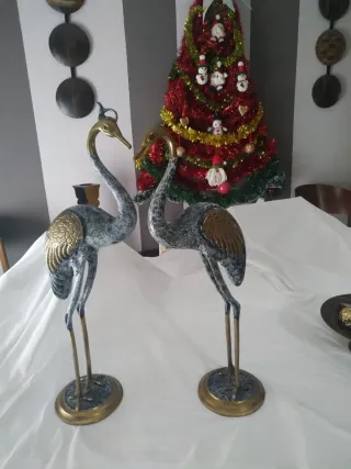 Par de Garzas de Bronce