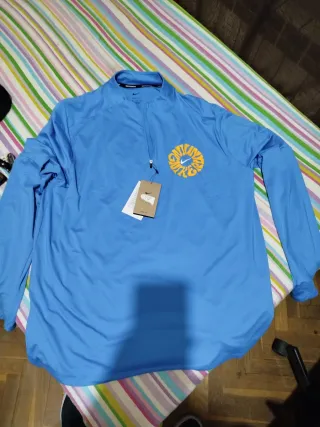 Camiseta Nike Running Azul Media Cremallera