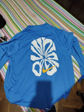 Camiseta Nike Running Azul Media Cremallera