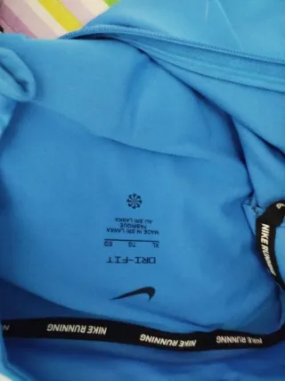 Camiseta Nike Running Azul Media Cremallera