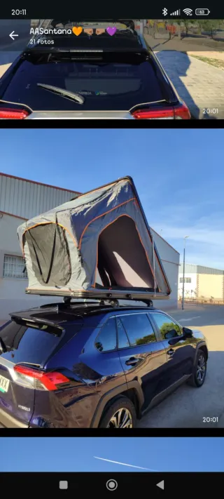 Techo cama coche tienda con pack camping de regalo