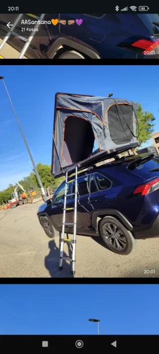 Techo cama coche tienda con pack camping de regalo