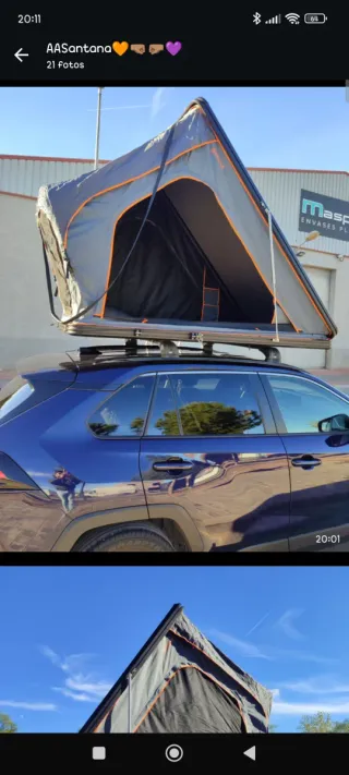 Techo cama coche tienda con pack camping de regalo