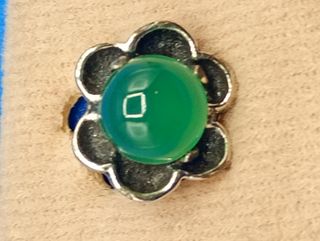 Pendientes de clip de plata con ónix verde