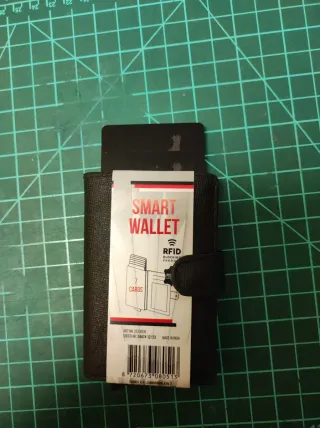 Cartera Tarjetero RFID Cuero Negro