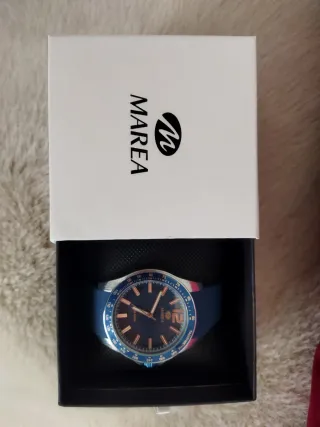 Reloj Marea Azul y Plateado