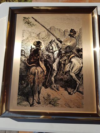 2 Grabados sobre plancha del Quijote de Doré