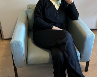 Poltrona azzurra in tessuto