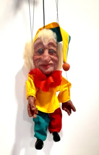 Marioneta artesanal payaso