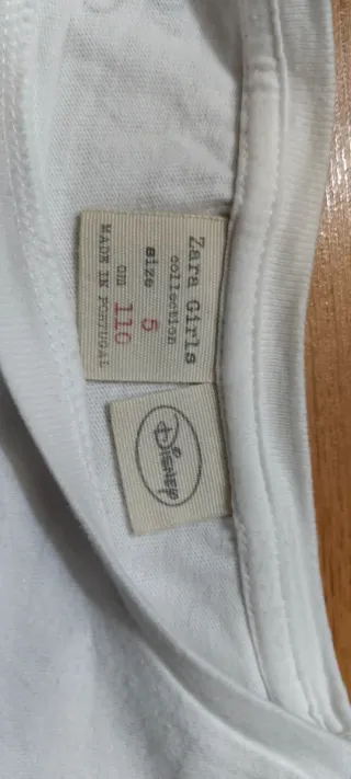 Camiseta Mickey & Minnie niña flecos. Talla 5.