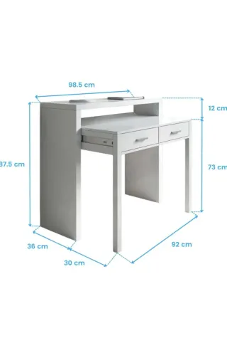 Escritorio blanco con cajones