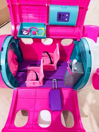 Avión Barbie Rosa y Blanco