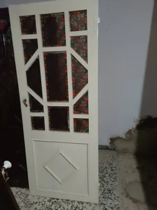 Puerta antigua Art Decó símil vidriera años 40