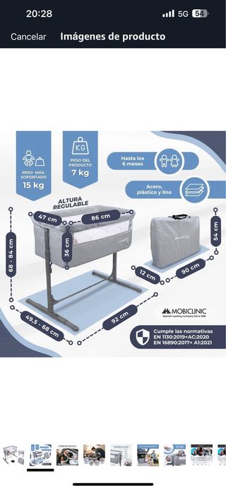 Minicuna colecho Mobiclinic 15 kg