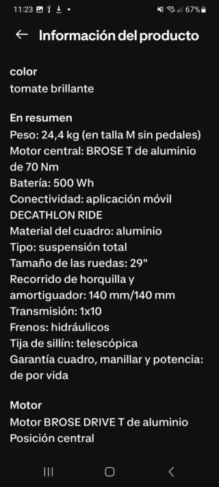Bicicleta Doble Suspensión Talla M. Garantía 1 año
