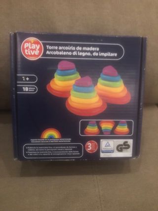 Torre arcobaleno in legno Montessori