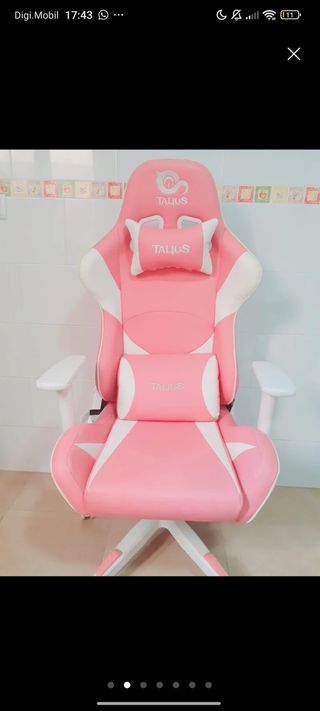 Silla Gaming Talius Rosa y Blanca