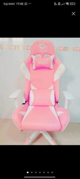 Silla Gaming Talius Rosa y Blanca