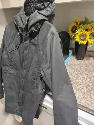 Parka G-Star RAW Negra/Gris con Capucha