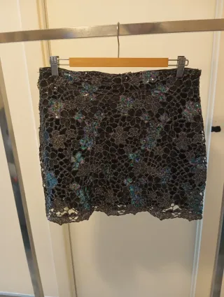 Minifalda Zara Negra con Lentejuelas