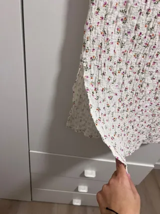 Falda midi floral blanca Mango