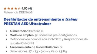 ALQUILO: 1 Desfibrilador de entrenamiento PRESTAN