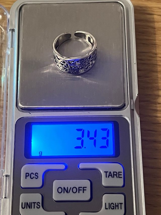 Anillo Plata Ajustable Diseño Floral