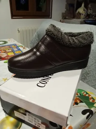 Botín forrado marrón talla 39