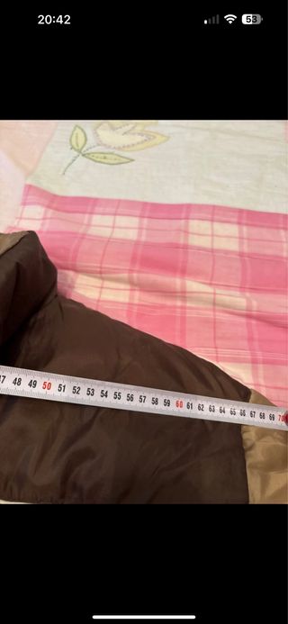 Chaqueta 30% plumas beige y marrón