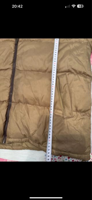 Chaqueta 30% plumas beige y marrón