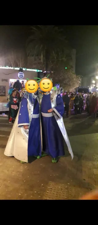 Disfraz Carnaval Azul y Plateado Talla Única