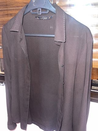 Camiseta Zara Basic Negra Talla L