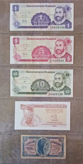 Lote 43 Billetes Mundo Antiguos y Modernos