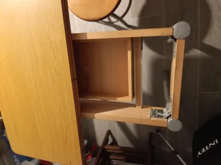 Mesa de cocina plegable de madera y metal