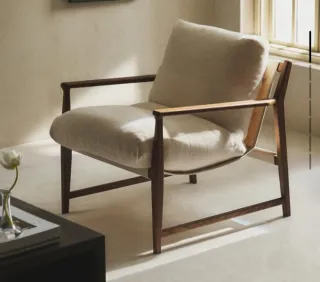 Butaca Zara Home Tela y Madera