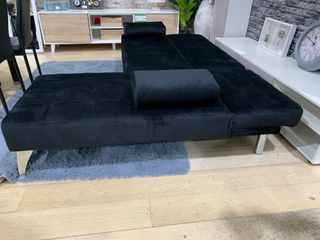 Sofá Cama Keren Negro Terciopelo
