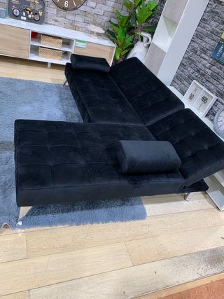 Sofá Cama Keren Negro Terciopelo