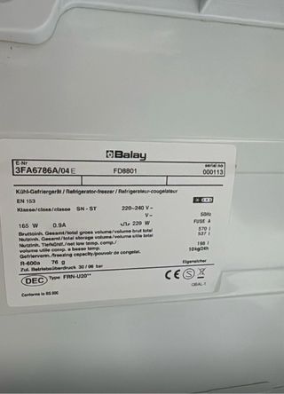 Nevera Americana Balay Side by Side