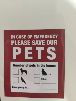 Autocolante de Emergência para Animais