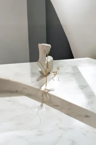 Set collana e orecchini lunghi oro