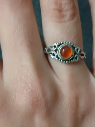 Anel Citrino Pedra Natural Prata