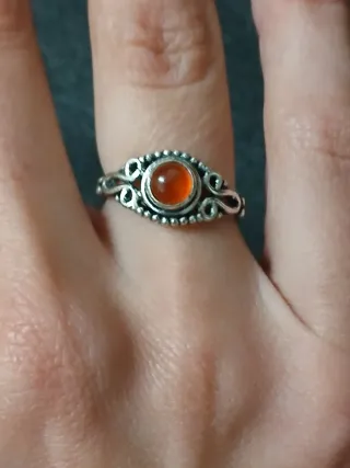 Anel Citrino Pedra Natural Prata