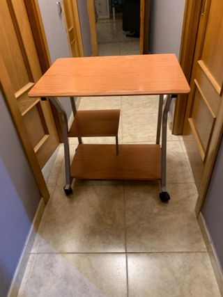 Mesa ordenador madera y metal