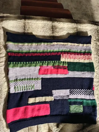 Jersey sin mangas patchwork hecho a mano