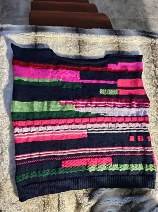 Jersey sin mangas patchwork hecho a mano