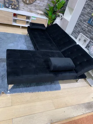 Sofá Cama Keren Negro Terciopelo